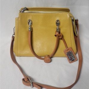 Valentina Italia convertible two tone pebbled leather handbag Crossbody Purse